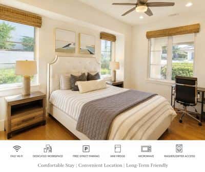 Spacious Private Room with Workspace in Fremont 1