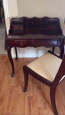 1990's Bombay Writing Desk and Chair 1