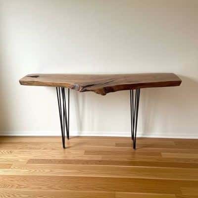 Black Walnut Live Edge Console / Entry Table – Handmade 6