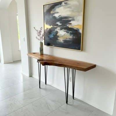 Black Walnut Live Edge Console / Entry Table – Handmade 2