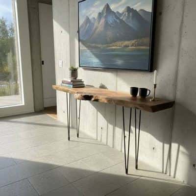 Black Walnut Live Edge Console / Entry Table – Handmade 4