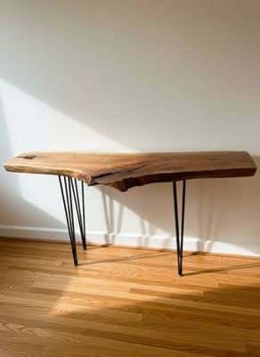 Black Walnut Live Edge Console / Entry Table – Handmade 5