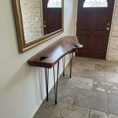 Black Walnut Live Edge Console / Entry Table – Handmade 8