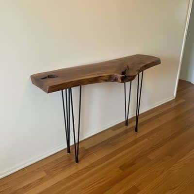 Black Walnut Live Edge Console / Entry Table – Handmade 7