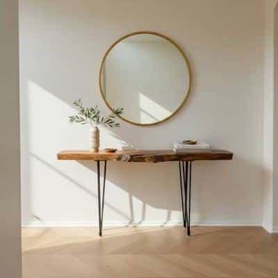 Black Walnut Live Edge Console / Entry Table – Handmade 1