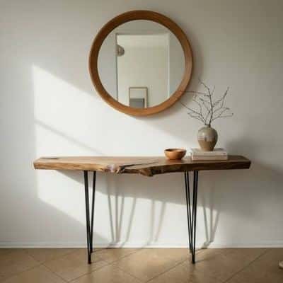 Black Walnut Live Edge Console / Entry Table – Handmade 3