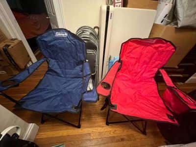2 Coleman Camping Chairs with Cooler 2