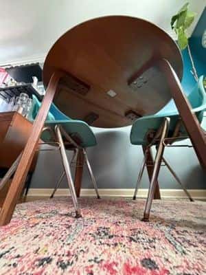 Round Wood Dining Table, Mid Century Style – 39.5" – $150 OBO 3
