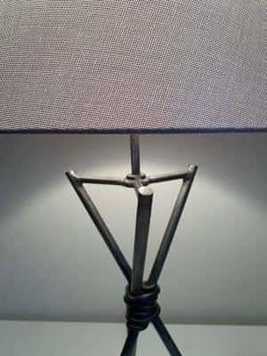 Mid-Century Hand-Forged Iron Tripod Table Lamp 3