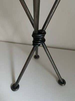 Mid-Century Hand-Forged Iron Tripod Table Lamp 6
