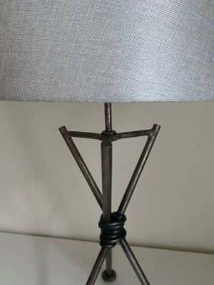 Mid-Century Hand-Forged Iron Tripod Table Lamp 4