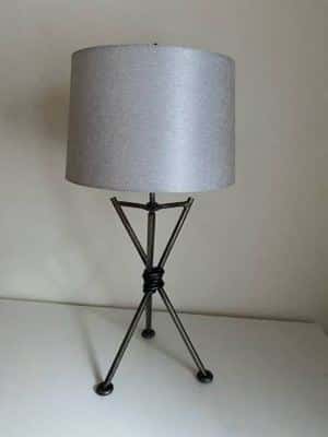 Mid-Century Hand-Forged Iron Tripod Table Lamp 2