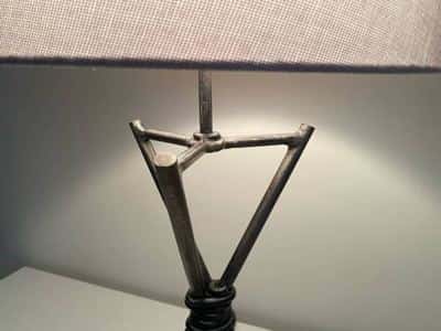 Mid-Century Hand-Forged Iron Tripod Table Lamp 7