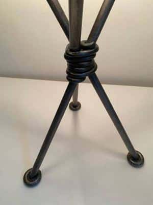Mid-Century Hand-Forged Iron Tripod Table Lamp 5