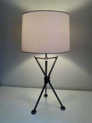 Mid-Century Hand-Forged Iron Tripod Table Lamp 1