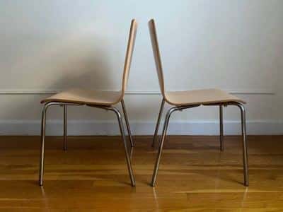 Two Allermuir Bentwood Chairs with Steel Chrome - Mid-Century Modern 7