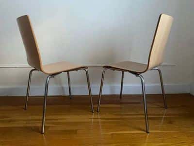 Two Allermuir Bentwood Chairs with Steel Chrome - Mid-Century Modern 4