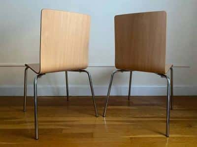 Two Allermuir Bentwood Chairs with Steel Chrome - Mid-Century Modern 6