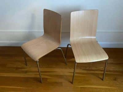 Two Allermuir Bentwood Chairs with Steel Chrome - Mid-Century Modern 8