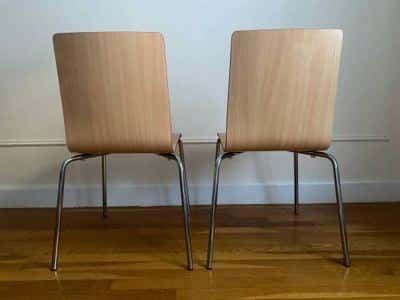 Two Allermuir Bentwood Chairs with Steel Chrome - Mid-Century Modern 5