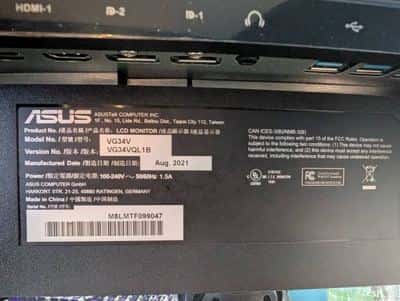 Asus VP34VQL 34" widescreen monitor 2