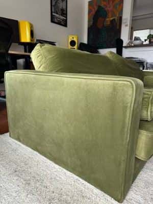 AllModern Geo 84" Olive Green Velvet Sofa/Couch – $250 OBO 4