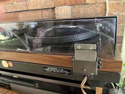 Vintage Pioneer PL-55 Direct Drive Turntable - Fully tested & working - cracked 8