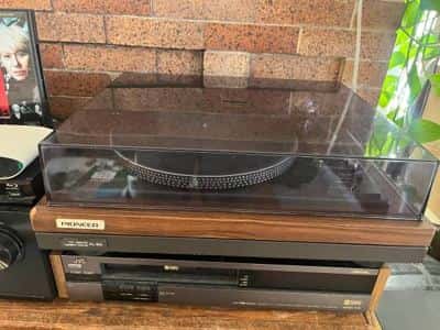 Vintage Pioneer PL-55 Direct Drive Turntable - Fully tested & working - cracked 1