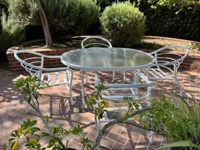 Glass Patio table and 4 chairs 1