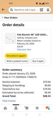 2 - Feit 4 ft shop lights LED motion sensor with remote 2