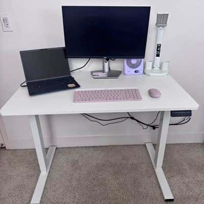 White Electric Standing Desk (40” x 24”) 1