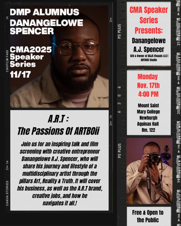 CMA Speaker Series: Danangelowe A.J. Spencer, CEO & Owner of DAJS Visuals LLC | ARTBOii Studio