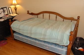 FOR SALE - Twin Trundle Bed, 2 Mattresses, $200 1