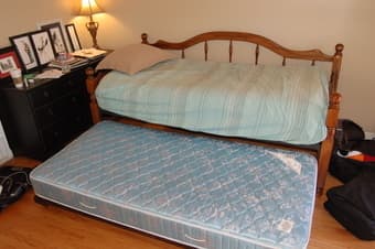 FOR SALE - Twin Trundle Bed, 2 Mattresses, $200 2