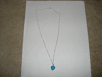 Light Blue heart necklace $40 1
