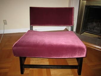 BURGUNDY VELVET ACCENT CHAIR: $99 1