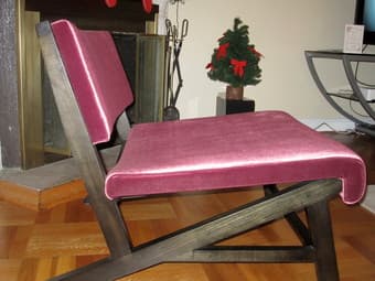 BURGUNDY VELVET ACCENT CHAIR: $99 2