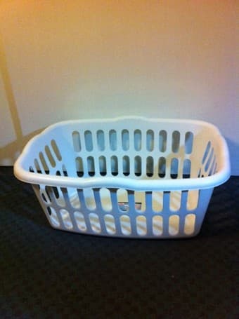 Moving Sale. Candle holders + candles, laundry basket 1