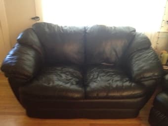 2 Seater Leather Couch and Lazy Boy Style Recliner 1