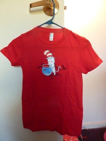 Red Dr. Seuss Woot shirt for $15 (women's small) 1