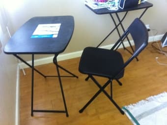 Ikea coffee table, table-chair set, bed - with everything, study table 2