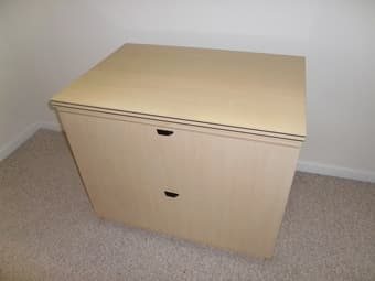 Desk $50,  Cabinet $40, Fan $10, small chair $3each 2