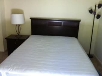 Queen Bed + Mattress + Nightstand + Lamps 1