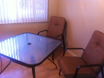 Outdoor Table + 4 chairs with cover - $80 1