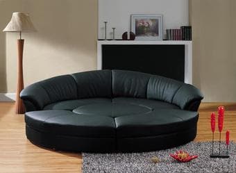 HUMONGOUS BLACK LEATHER COUCHES 1