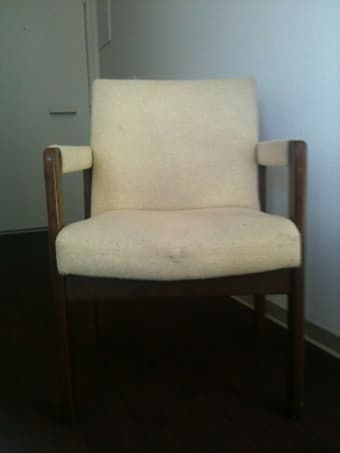 Very comfortable White chair. Moving Sale only $12 1