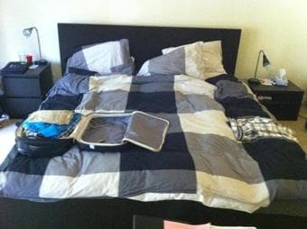 Sell/give away: King sized wooden frame and mattress set 1