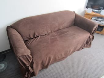 Brown Suede Couch Cover - $30 OBO 1
