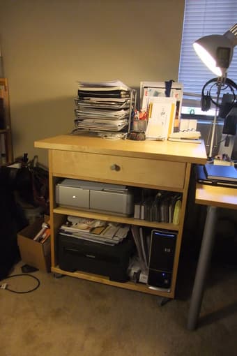 Moving sale - ikea tables, kitchen cart/ computer station, printer 3