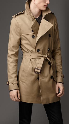 Men Burberry Cotton Blend Trench Coat 1
